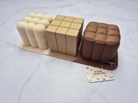 Molde silicona tricolor cubos grandes para velas